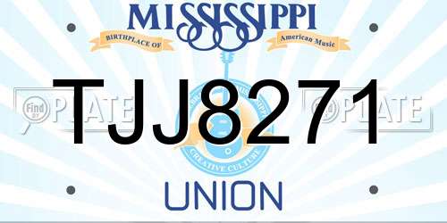 TJJ8271 Mississippi License Plate