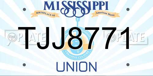 TJJ8771 Mississippi License Plate