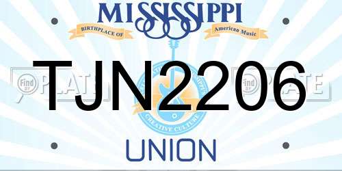 TJN2206 Mississippi License Plate