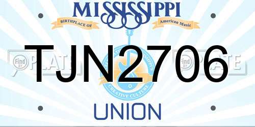 TJN2706 Mississippi License Plate