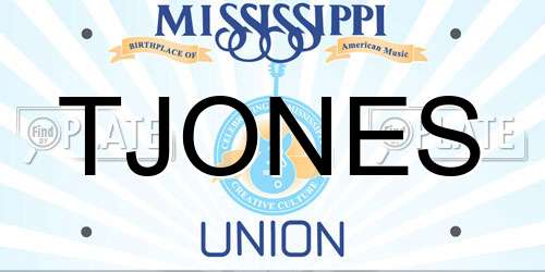 TJONES Mississippi License Plate