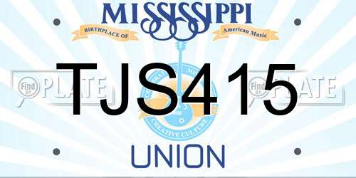 TJS415 Mississippi License Plate