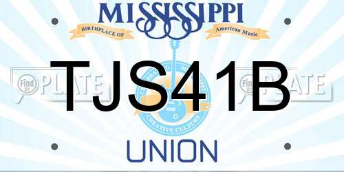 TJS41B Mississippi License Plate