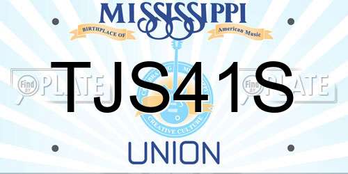 TJS41S Mississippi License Plate