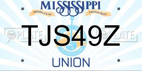 TJS49Z Mississippi License Plate