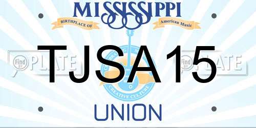 TJSA15 Mississippi License Plate