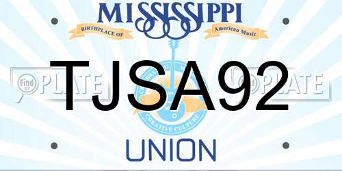 TJSA92 Mississippi License Plate