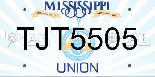 TJT5505 Mississippi License Plate