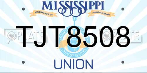 TJT8508 Mississippi License Plate