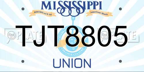 TJT8805 Mississippi License Plate