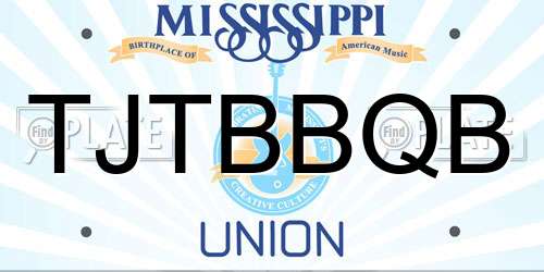 TJTBBQB Mississippi License Plate