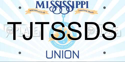 TJTSSDS Mississippi License Plate