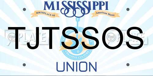 TJTSSOS Mississippi License Plate