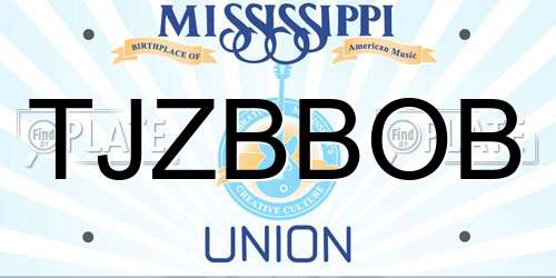 TJZBBOB Mississippi License Plate