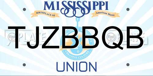 TJZBBQB Mississippi License Plate
