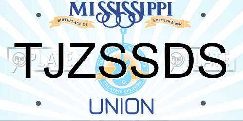 TJZSSDS Mississippi License Plate