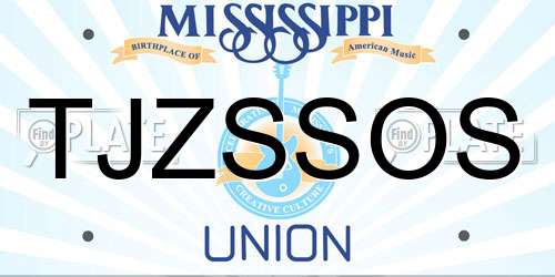 TJZSSOS Mississippi License Plate