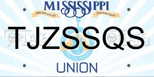 TJZSSQS Mississippi License Plate