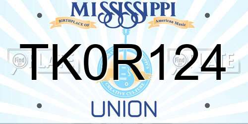 TK0R124 Mississippi License Plate