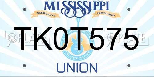 TK0T575 Mississippi License Plate