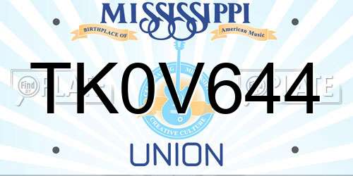 TK0V644 Mississippi License Plate