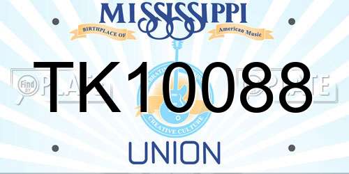 TK10088 Mississippi License Plate