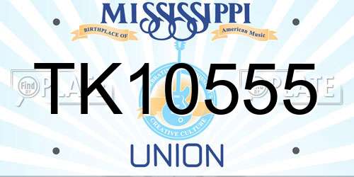 TK10555 Mississippi License Plate