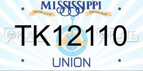 TK12110 Mississippi License Plate