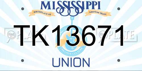 TK13671 Mississippi License Plate