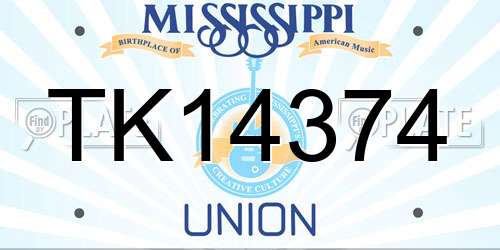 TK14374 Mississippi License Plate