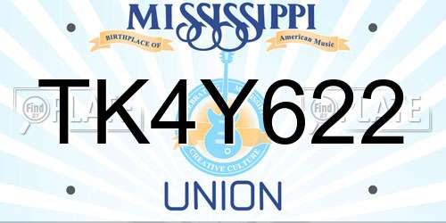 TK4Y622 Mississippi License Plate