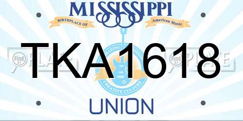 TKA1618 Mississippi License Plate