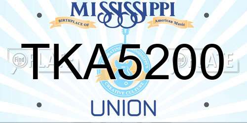 TKA5200 Mississippi License Plate