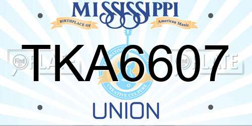 TKA6607 Mississippi License Plate