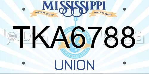 TKA6788 Mississippi License Plate