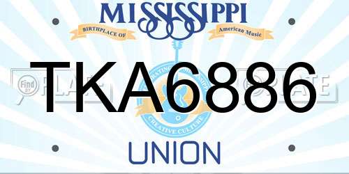 TKA6886 Mississippi License Plate