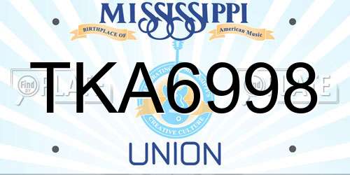 TKA6998 Mississippi License Plate