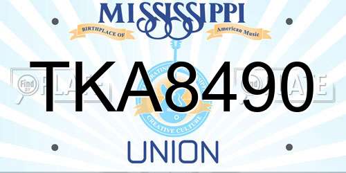 TKA8490 Mississippi License Plate