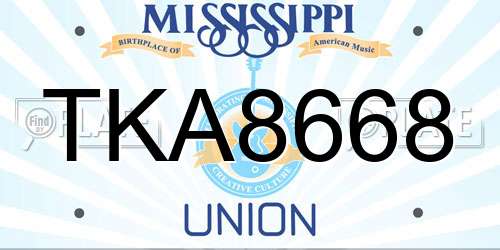 TKA8668 Mississippi License Plate