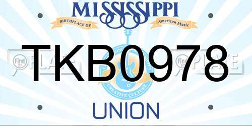 TKB0978 Mississippi License Plate