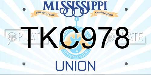 TKC978 Mississippi License Plate