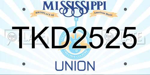 TKD2525 Mississippi License Plate