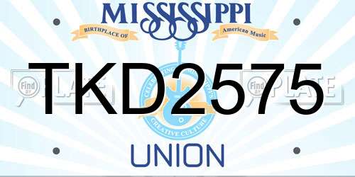 TKD2575 Mississippi License Plate