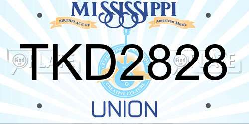 TKD2828 Mississippi License Plate