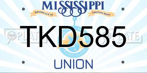 TKD585 Mississippi License Plate