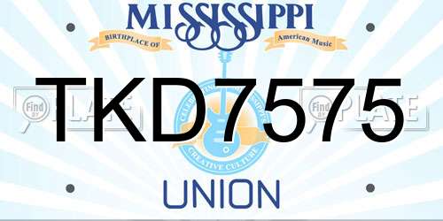 TKD7575 Mississippi License Plate