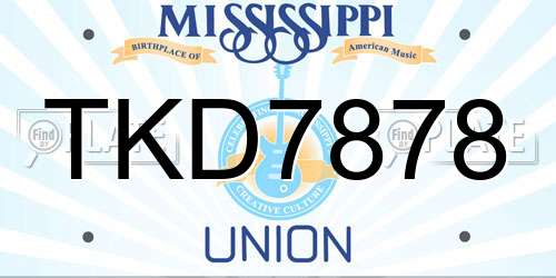 TKD7878 Mississippi License Plate