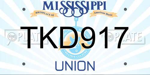 TKD917 Mississippi License Plate