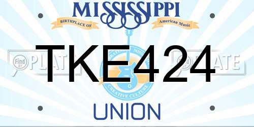 TKE424 Mississippi License Plate