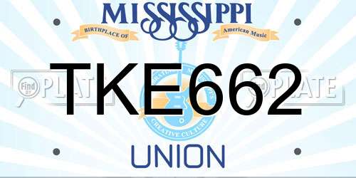 TKE662 Mississippi License Plate